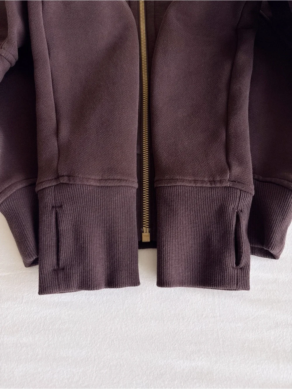 lululemon Scuba Full-Zip Cropped Hoodie Espresso/Gold Size 2 NWOT